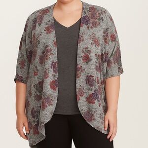 🩶Arizona Womens Grey Floral Cardigan